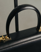“Salvatore Ferragamo” 90’s-00’s Gancini top handle box calf bag