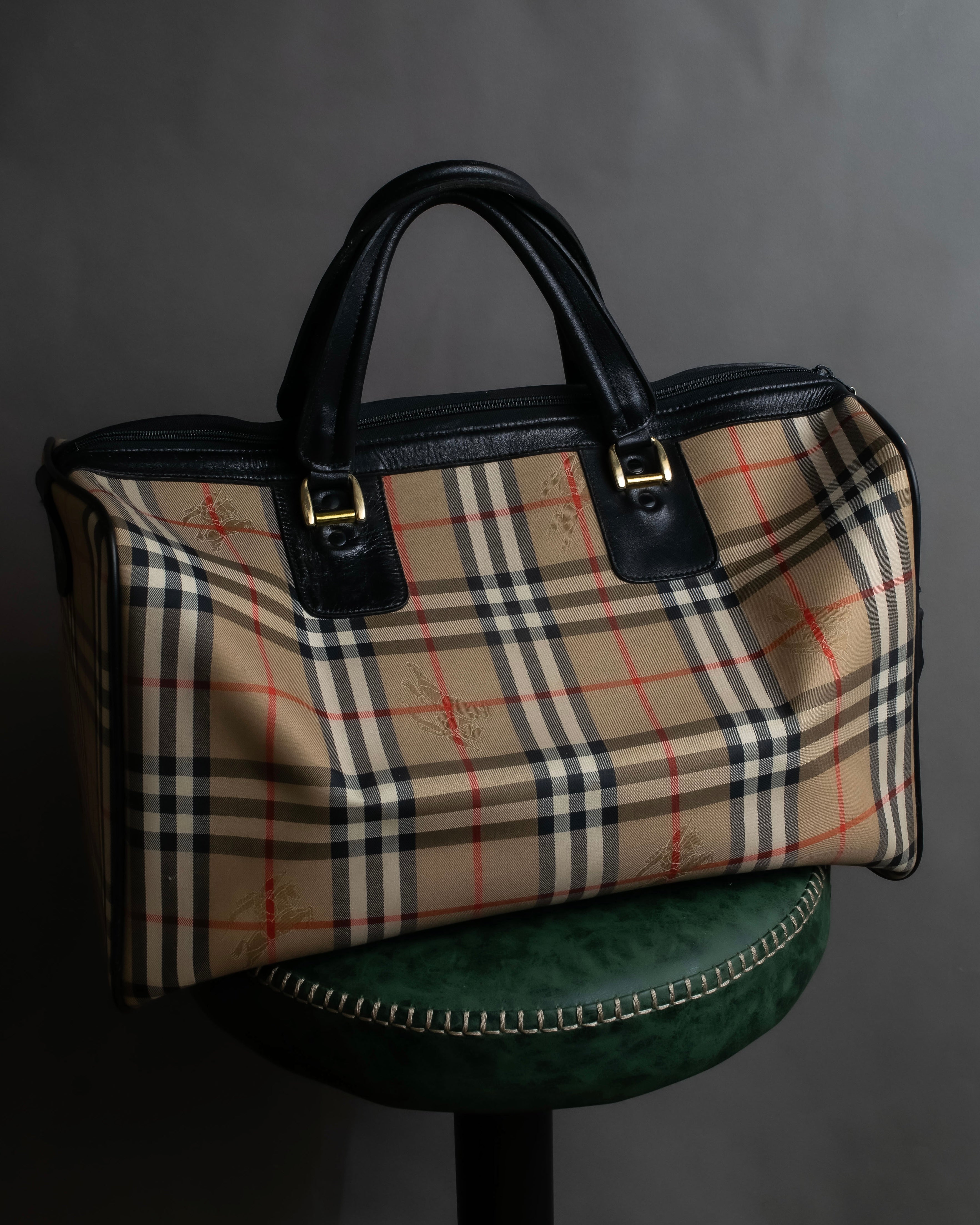 "BURBERRYS" Nova check canvas boston bag