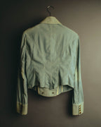 -SPECIAL- "Ralph Lauren" 00's Hickory stripe cotton double-breasted marine jacket