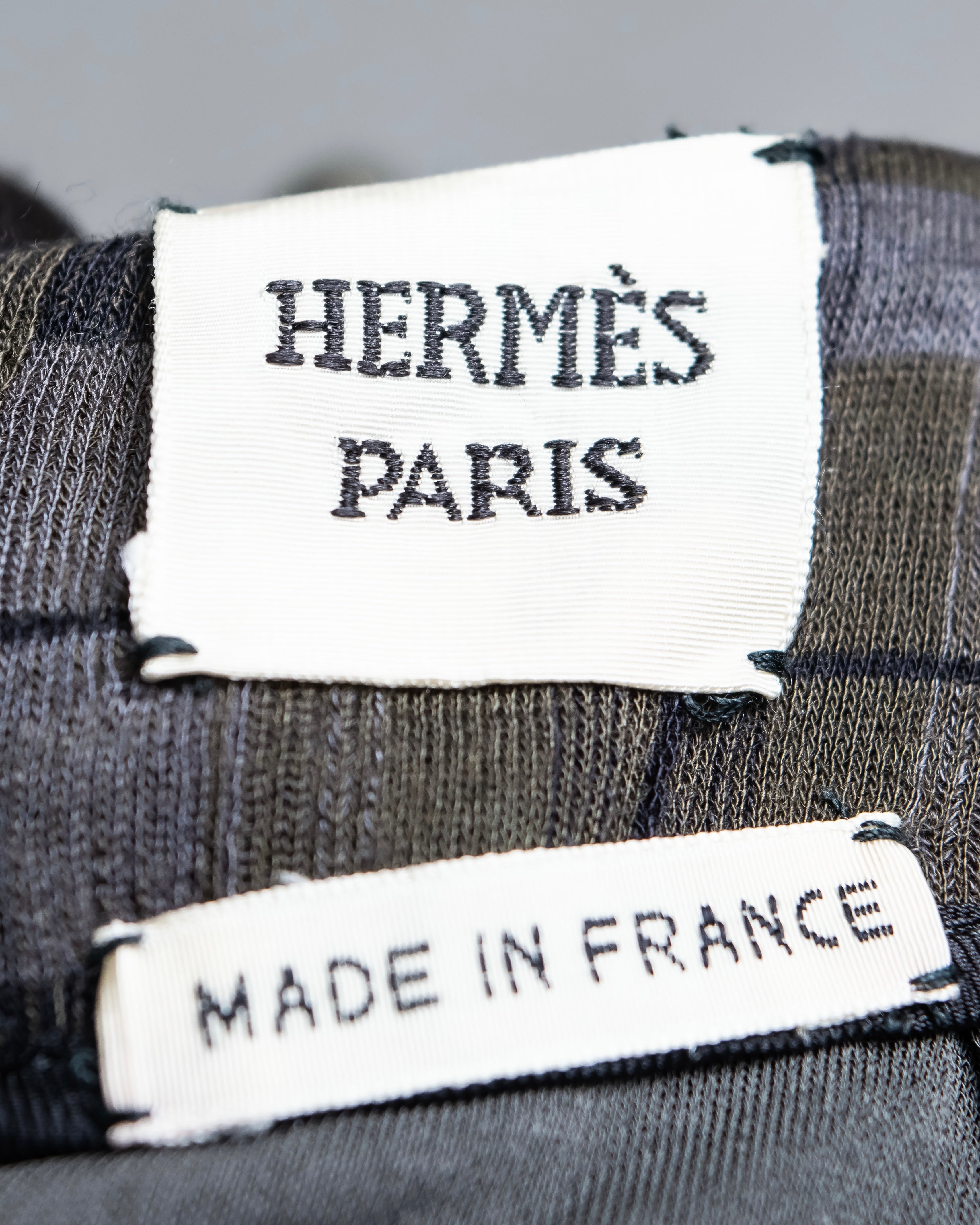 "HERMES" Check pattern cropped skirt