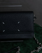 "MAISON MARGIELA" Grained leather chain wallet bag