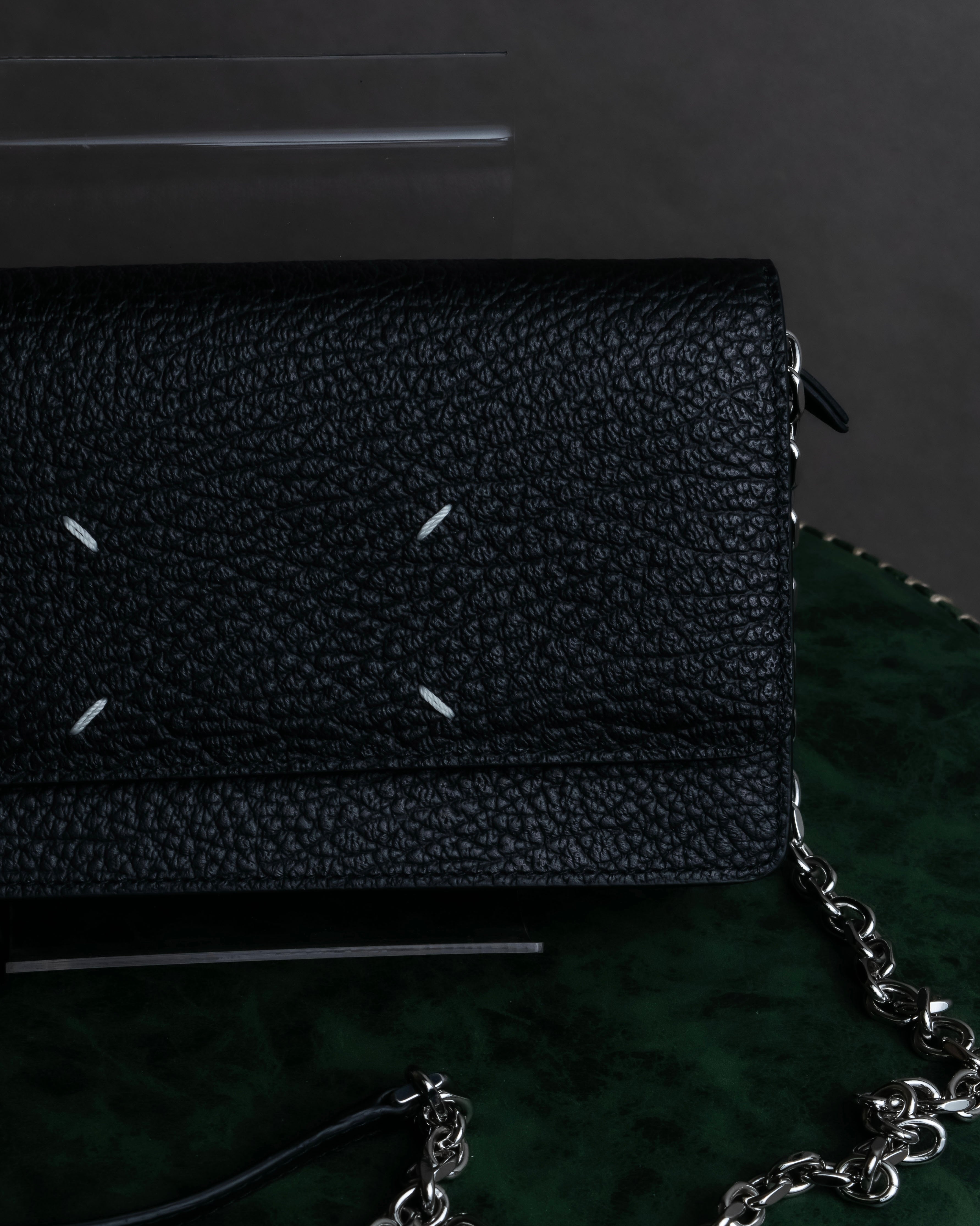 "MAISON MARGIELA" Grained leather chain wallet bag