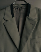"PRADA" 2012AW Wool-mohair tailored jacket with contrast collar detail