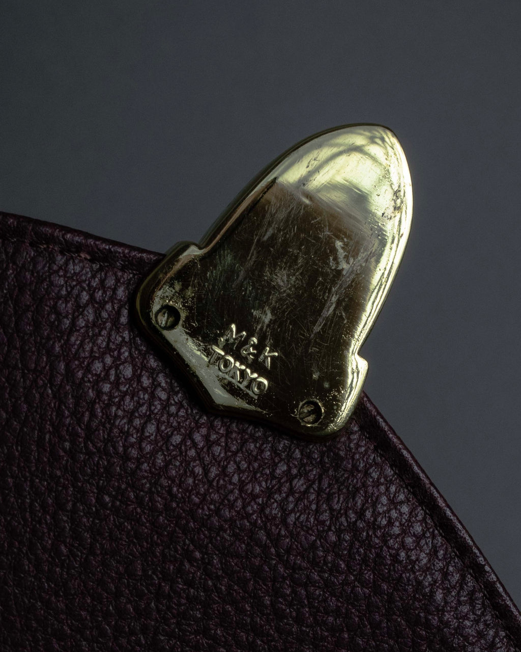 "YVES SAINT LAURENT" Diamond trim design 2way leather handle bag