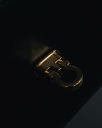 "Salvatore Ferragamo" 90’s Gancini clasp kiss lock tri fold wallet