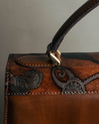 “Catsbro” 00’s-10’s Patinated equestrian leather handbag
