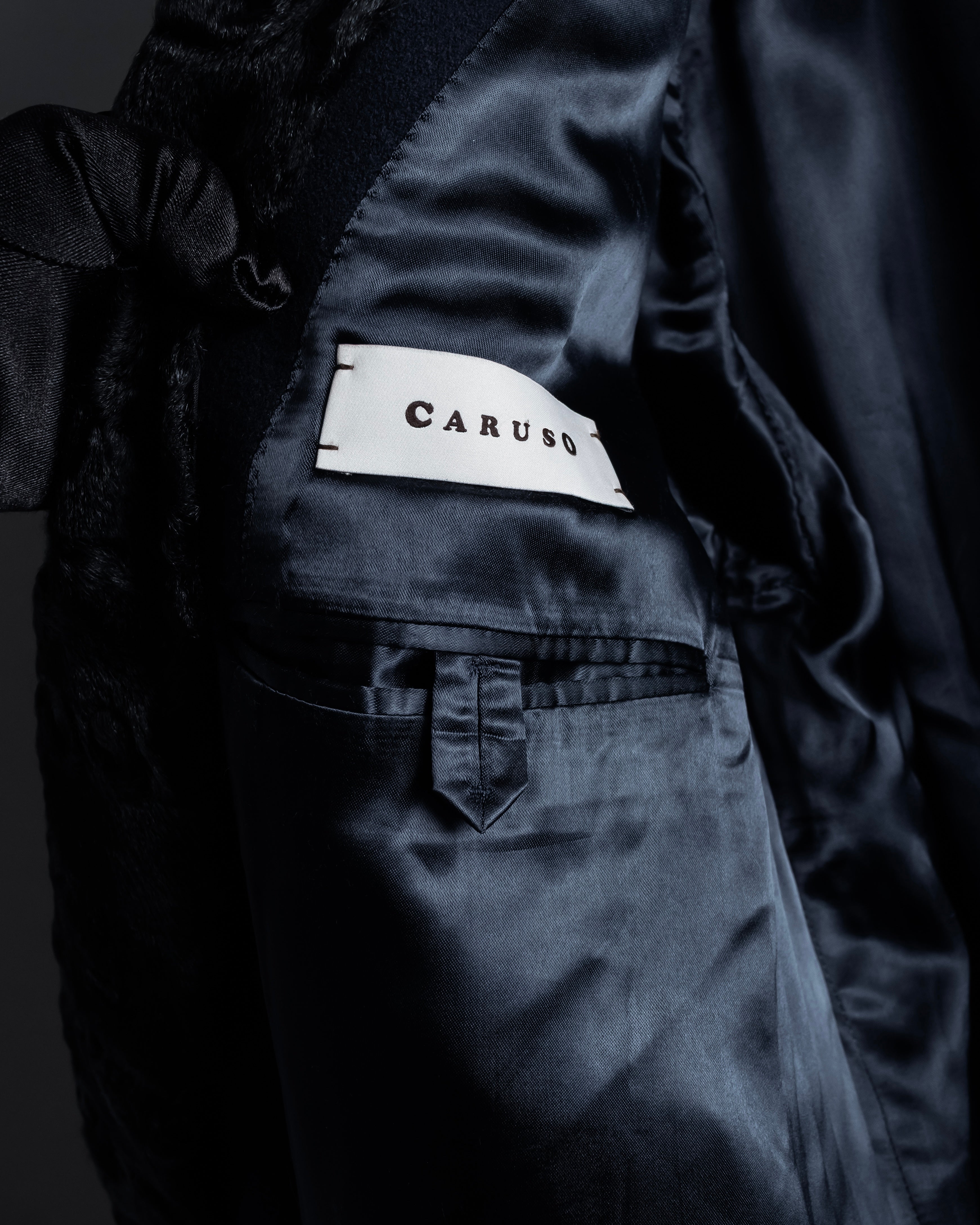 -SPECIAL- "CARUSO"
 Fur collar design belted melton coat