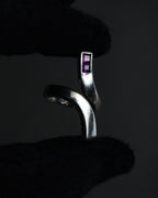 “GUCCI” 1990’s-2000’s Amethyst bypass silver ring
