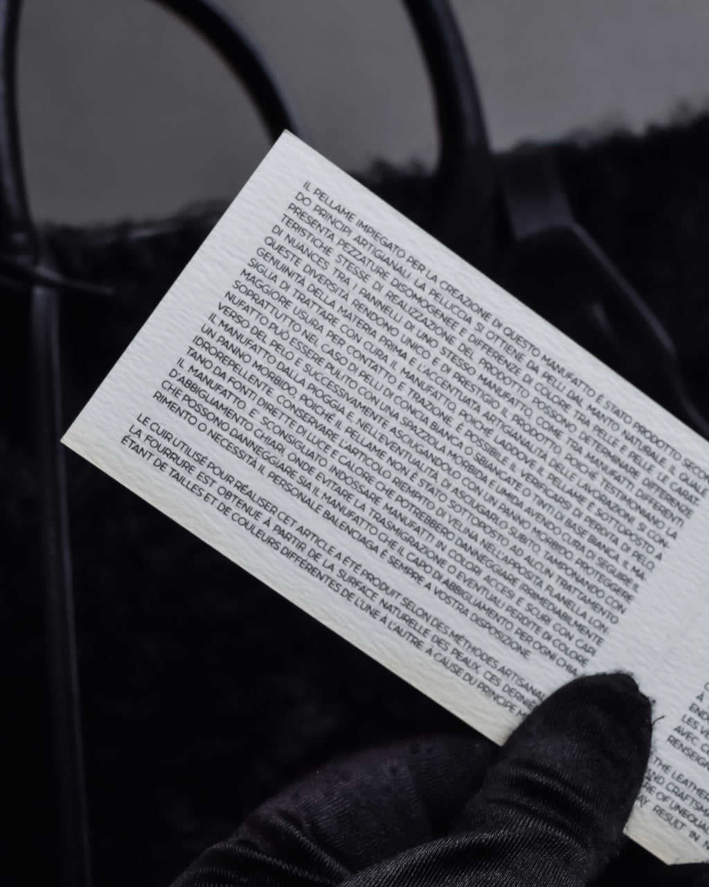 "BALENCIAGA" Padlock design shearling leather bag