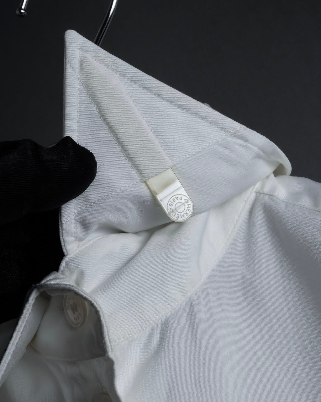 "HERMES" High-quality fine count cotton dress shirt