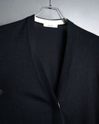 “CELINE” 2010’s Contrast placket wool silk cardigan