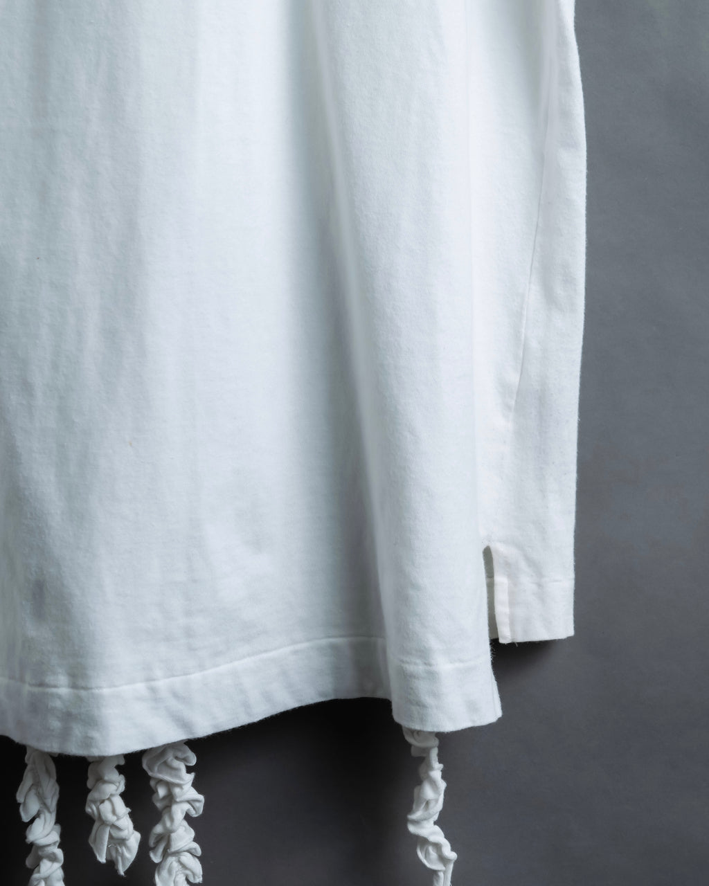 "Yohji Yamamoto POUR HOMME" Long ruffle design soft cotton T-shirt