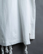 "Yohji Yamamoto POUR HOMME" Long ruffle design soft cotton T-shirt