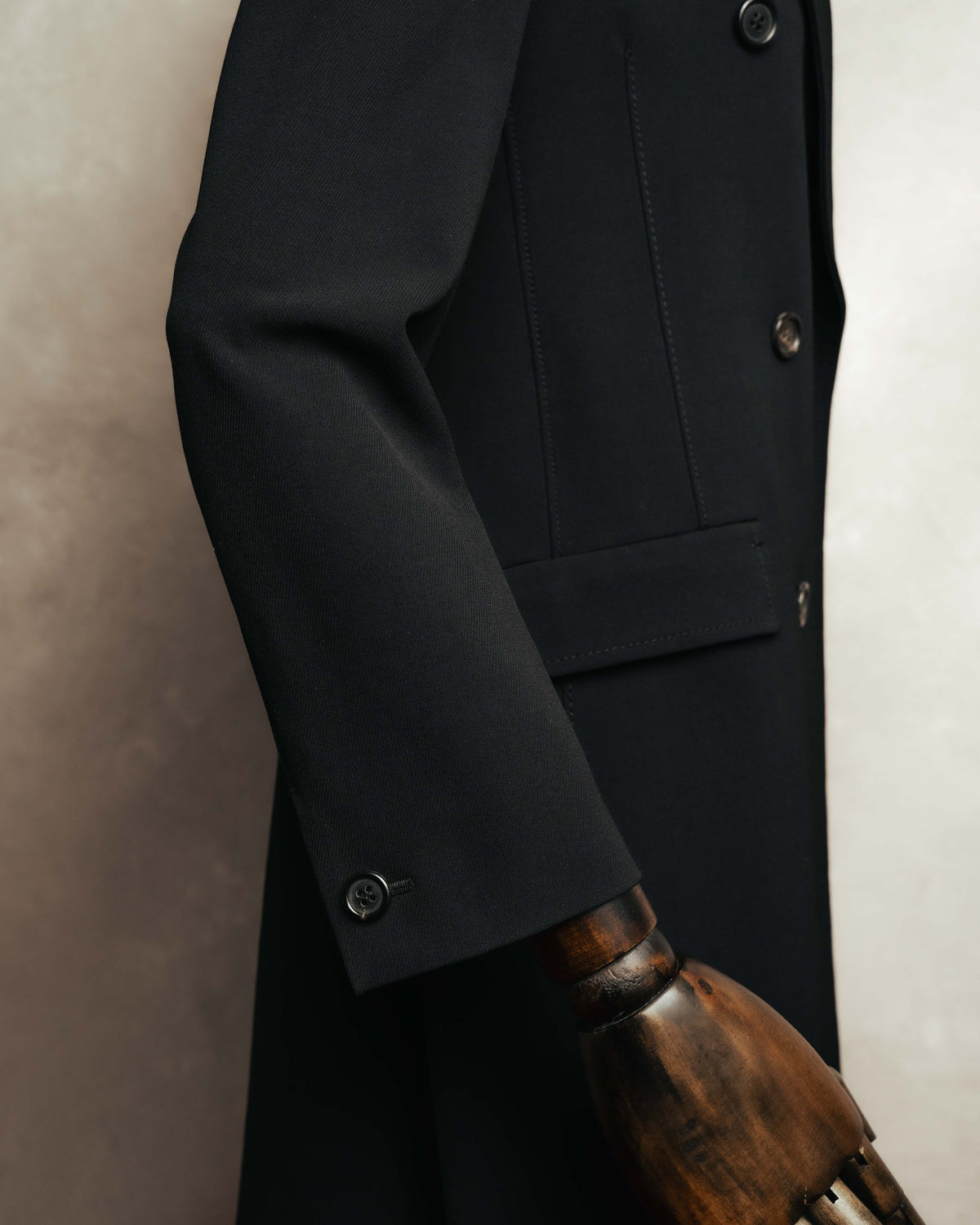"PRADA" 00's-10's Belted double-breasted wool coat