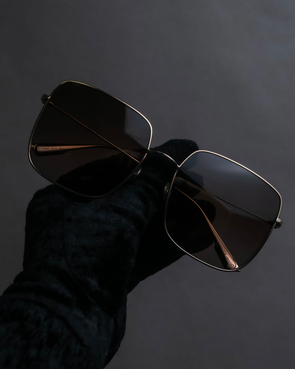 "Christian Dior" Square frame metal temple sunglasses