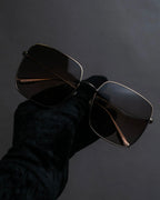 "Christian Dior" Square frame metal temple sunglasses