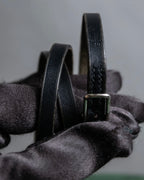 "HERMES" Single pin buckle leather narrow bracelet
