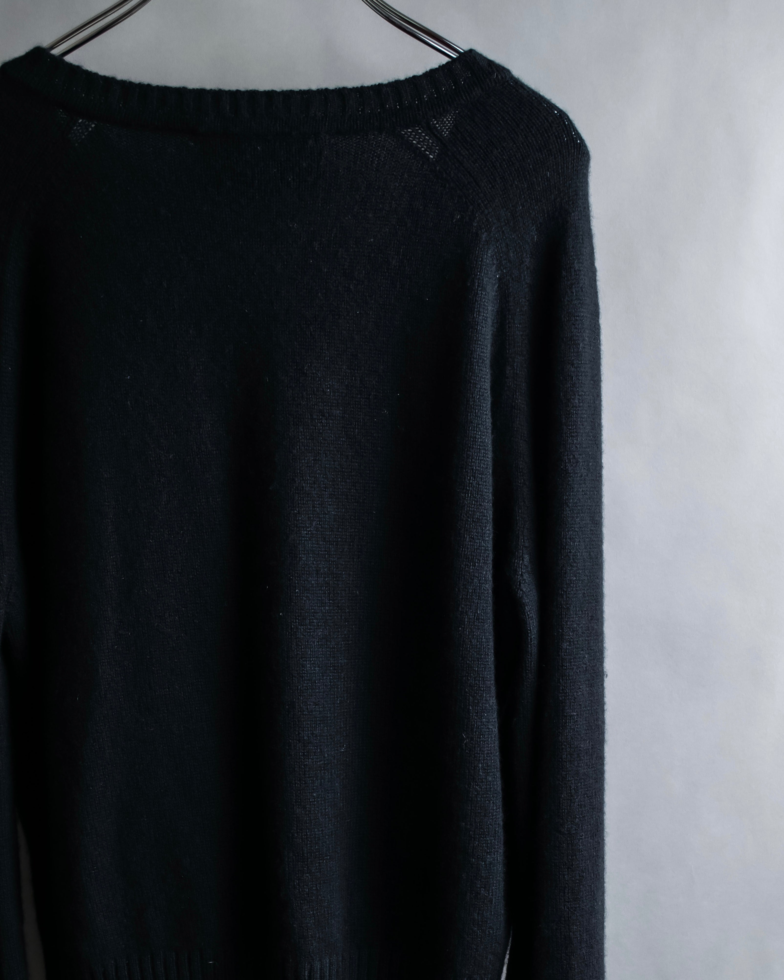 "GUCCI" Horsebit design V-neck cashmere knit