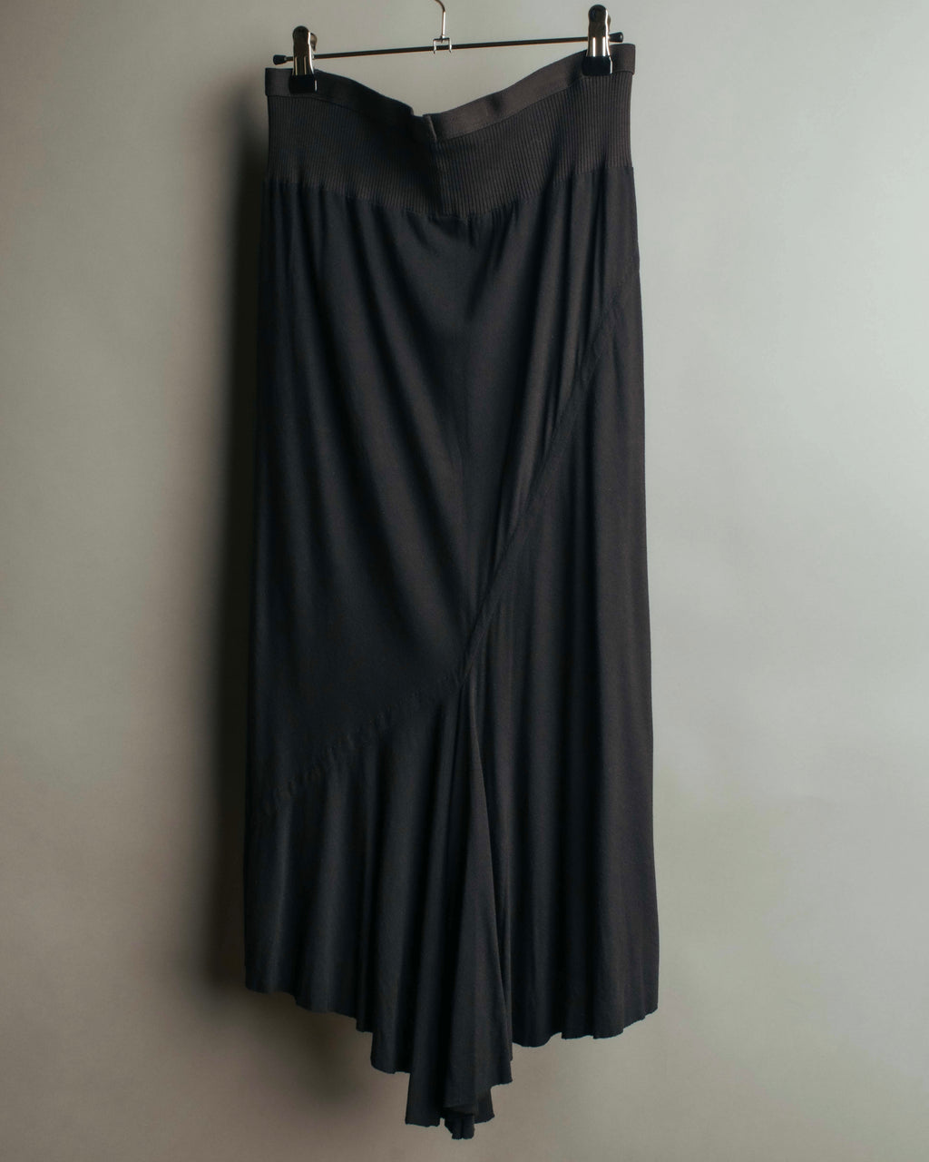 "Rick Owens Lilies" 10's-12's Vintage asymmetrical drape jersey midi skirt