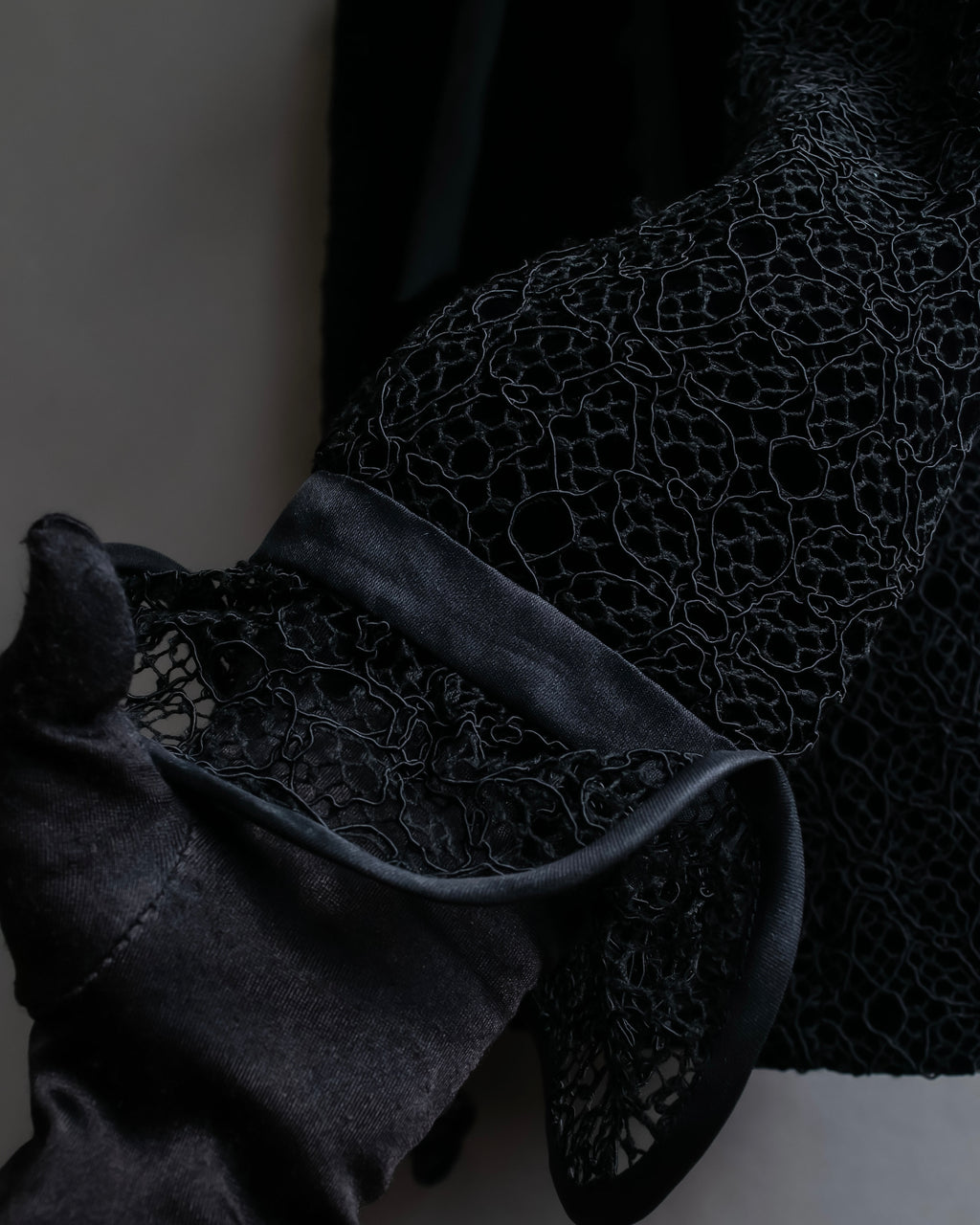 "JEAN-LOUIS SCHERRER" Lace frill design ribbon attached jacket