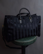 "Rudolph Valentino" Striped nylon combination 2-way boston bag
