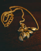 -SPECIAL- “Christian Dior” 80’s-90’s Vintage botanical leaf rhinestone pendant necklace