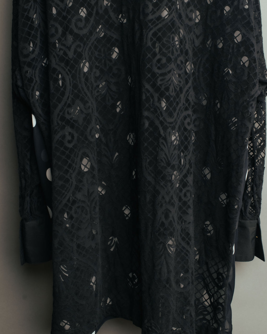 “GIANNI VERSACE” 80’s-90’s Couture polka dot lace shirt