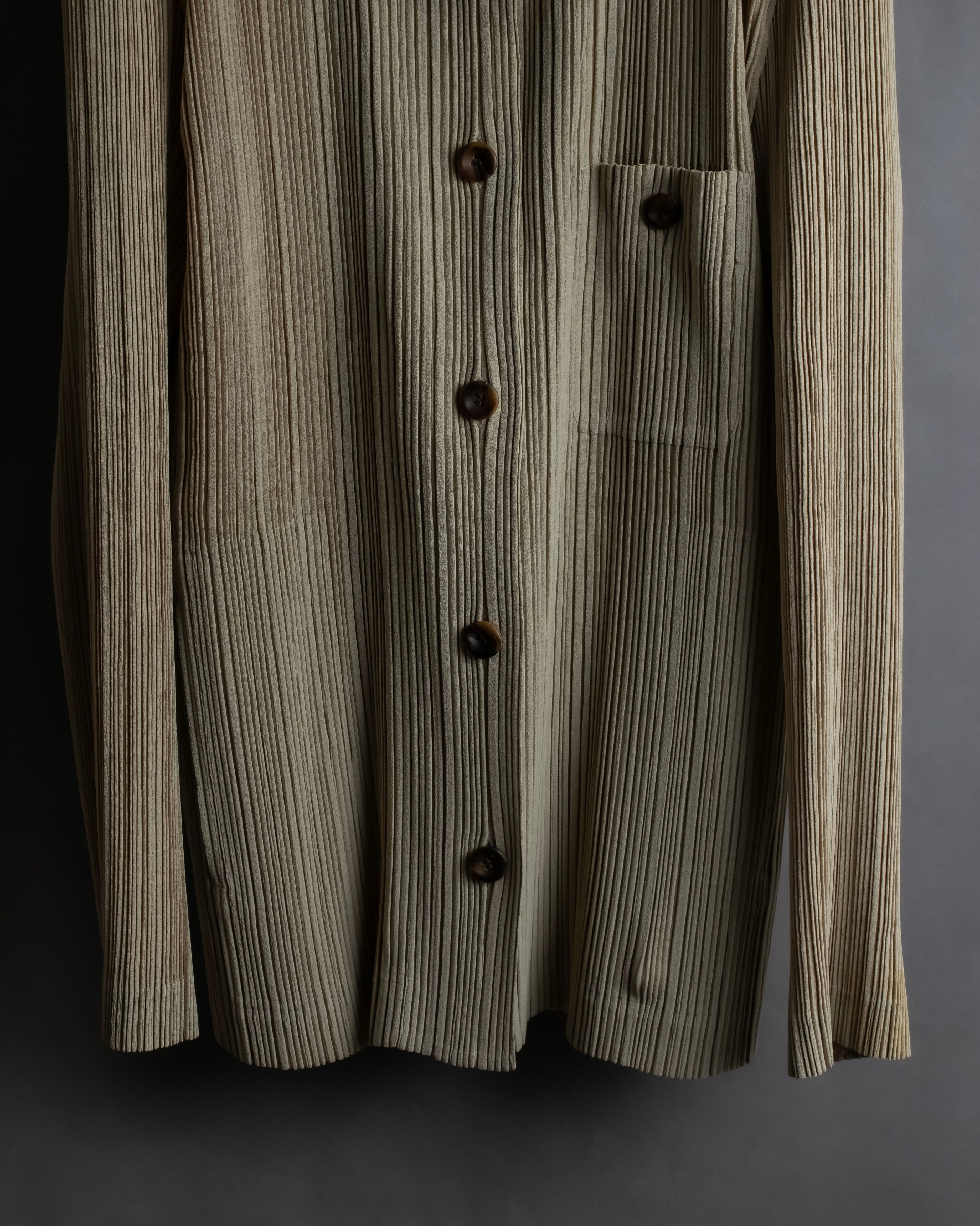 "ISSEY MIYAKE" Fine pleated shirt jacket