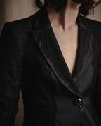 "ARMANI COLLEZIONI" Sheer lace layered tailored jacket