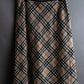 "BURBERRY" Nova check pattern leather piping design cropped skirt