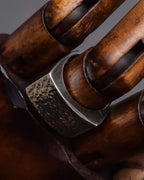 "GUCCI" Hammered texture square dome silver ring