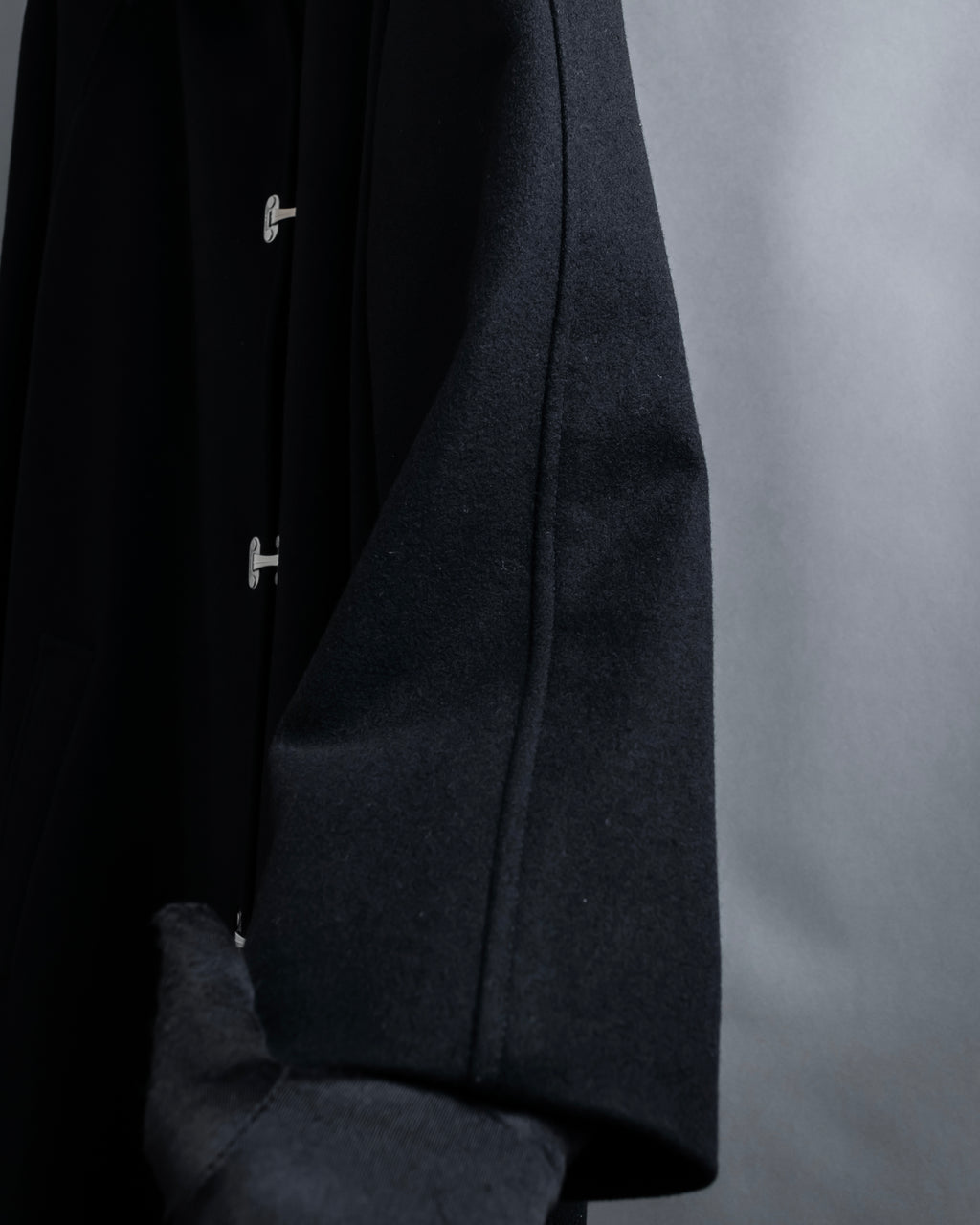"CELINE" Hedi Slimane period metal buckle design long coat