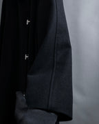 "CELINE" Hedi Slimane period metal buckle design long coat