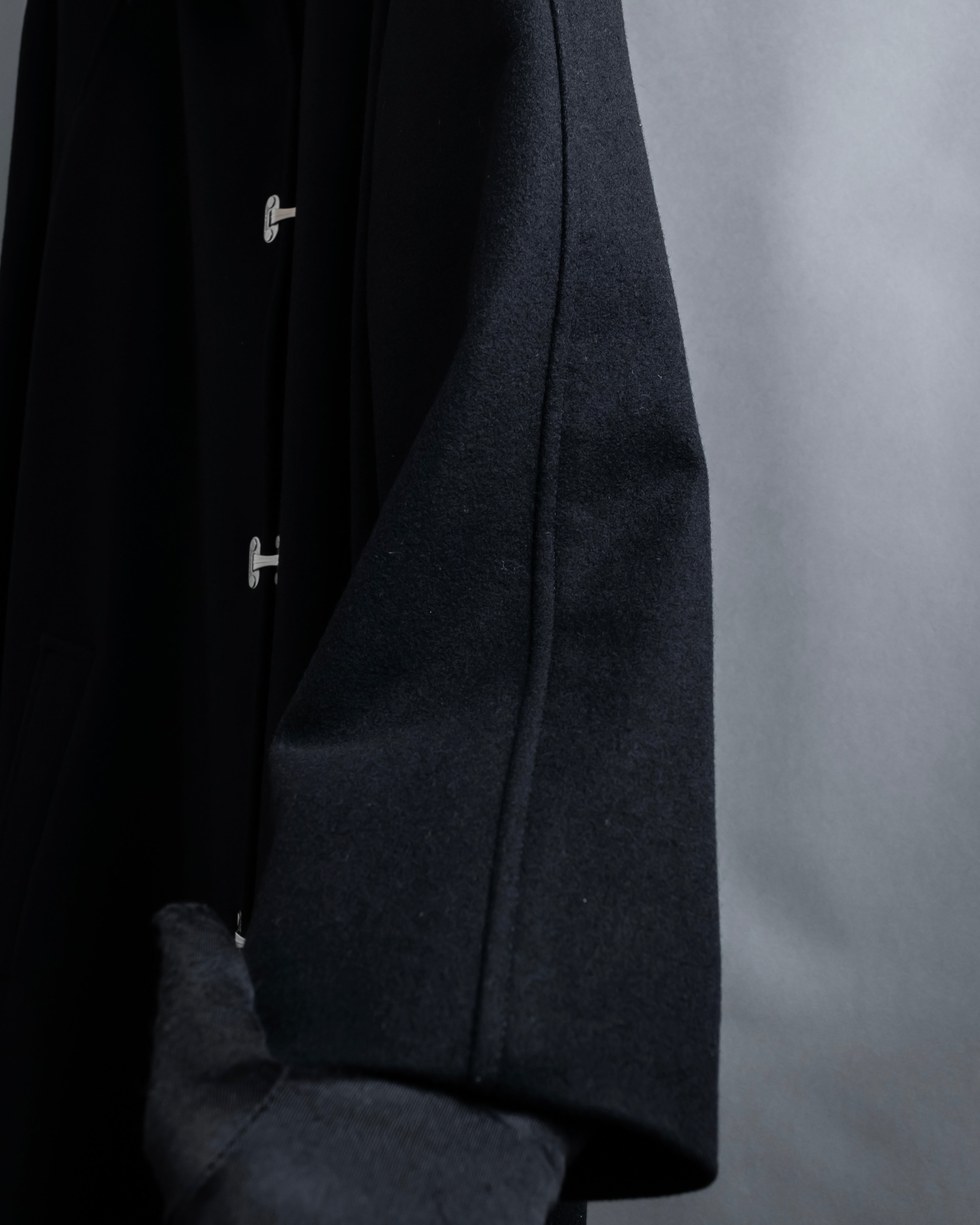 "CELINE" Hedi Slimane period metal buckle design long coat