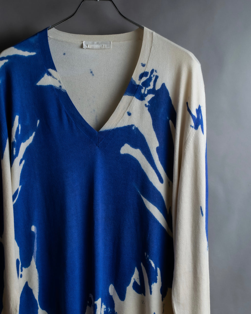 "Alexander McQueen" Painted oversized V-neck knit