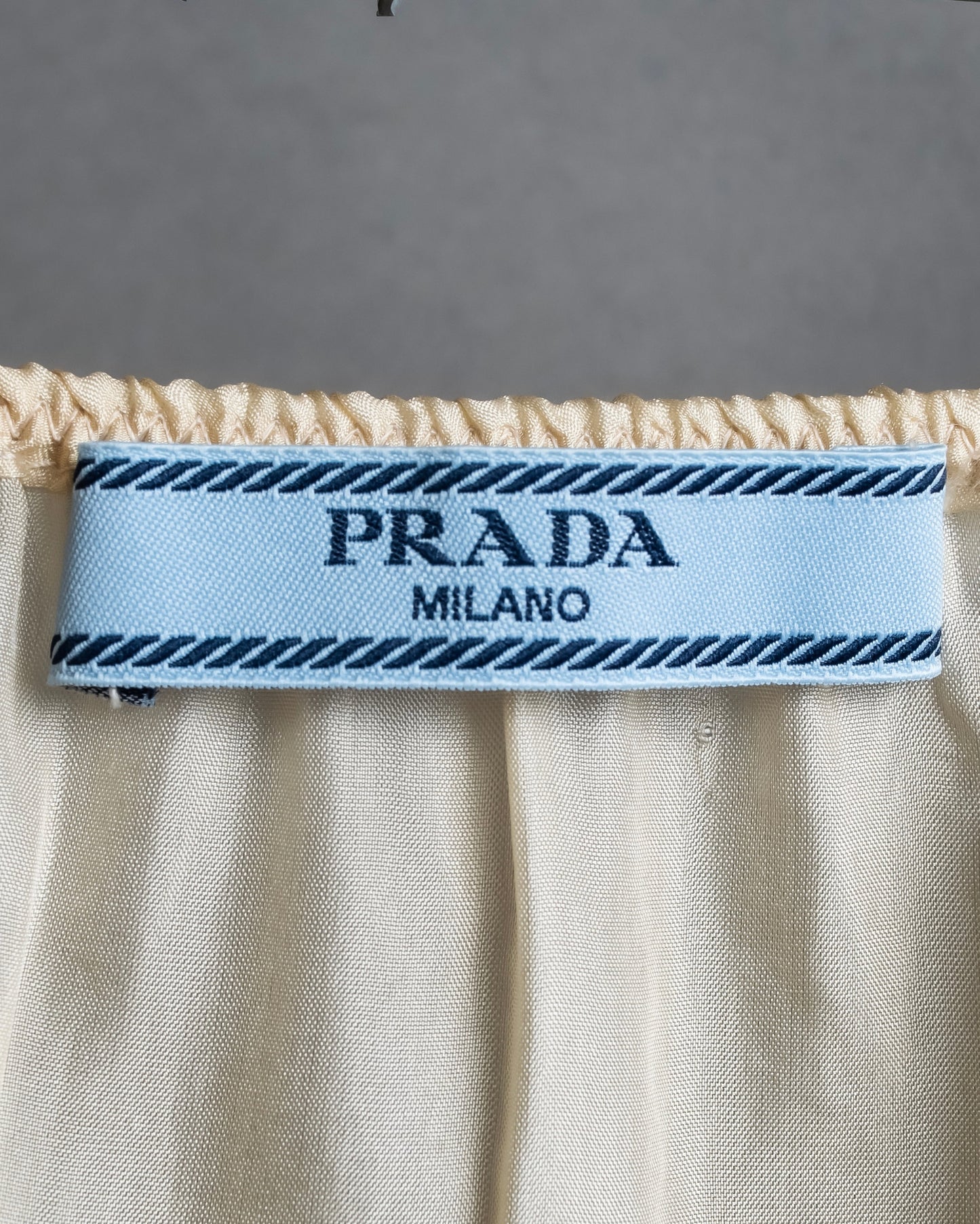 "PRADA" Embroidered design layered mid length flared skirt