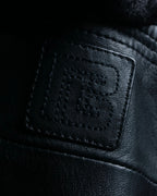 "PIERRE BALMAIN" Oversized double-breasted lamb leather tailored jacket