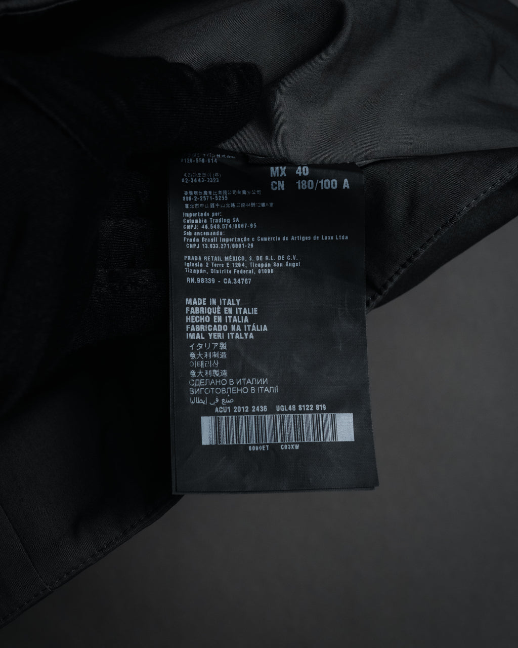 “PRADA” 2012SS poplin minimalist tailored gilet