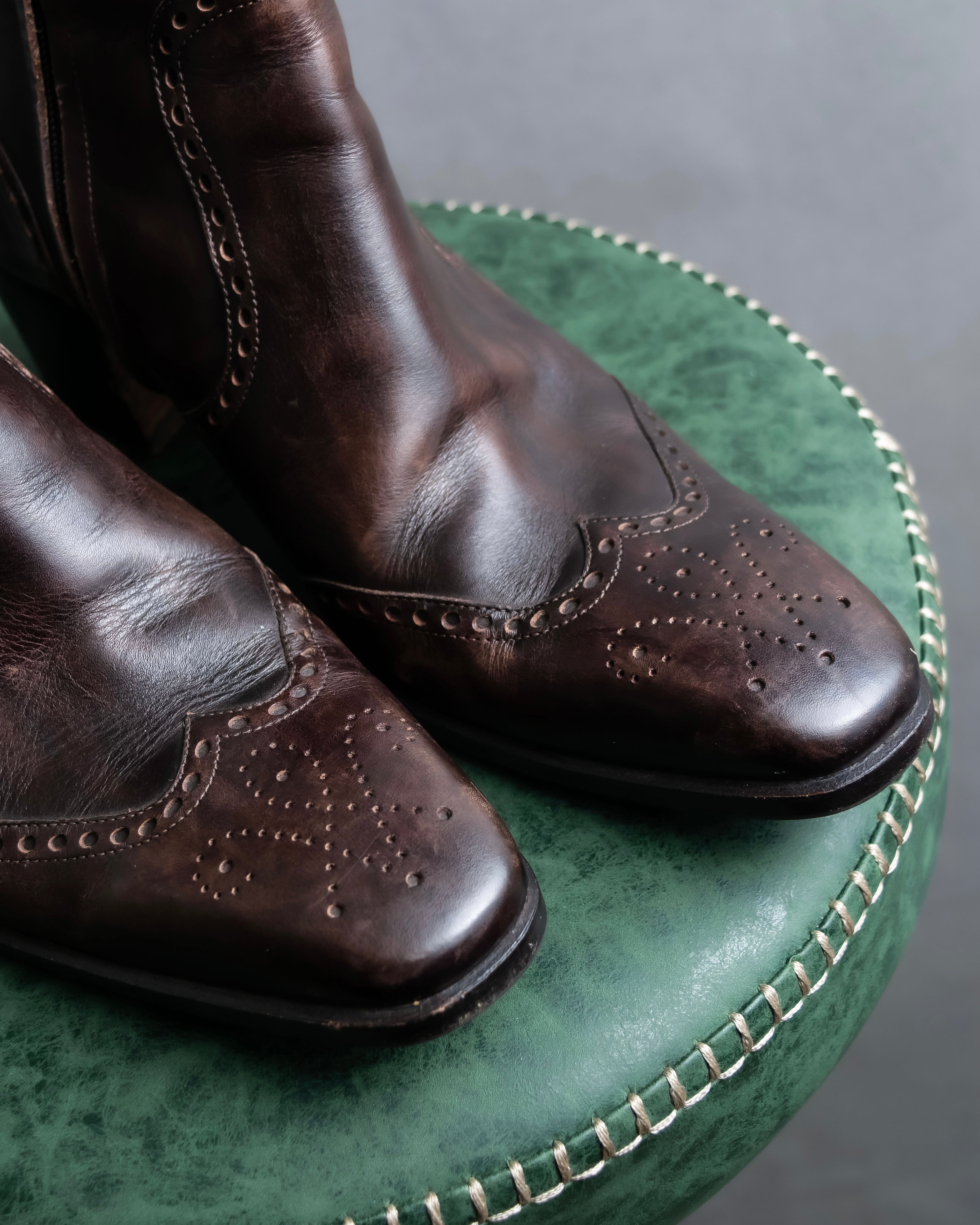 "YVES SAINT LAURENT" Medallion-embellished square heel boots