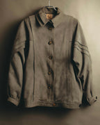 -SPECIAL- “LOEWE” 80’s-early 90’s Taupe suede leather blouson jacket