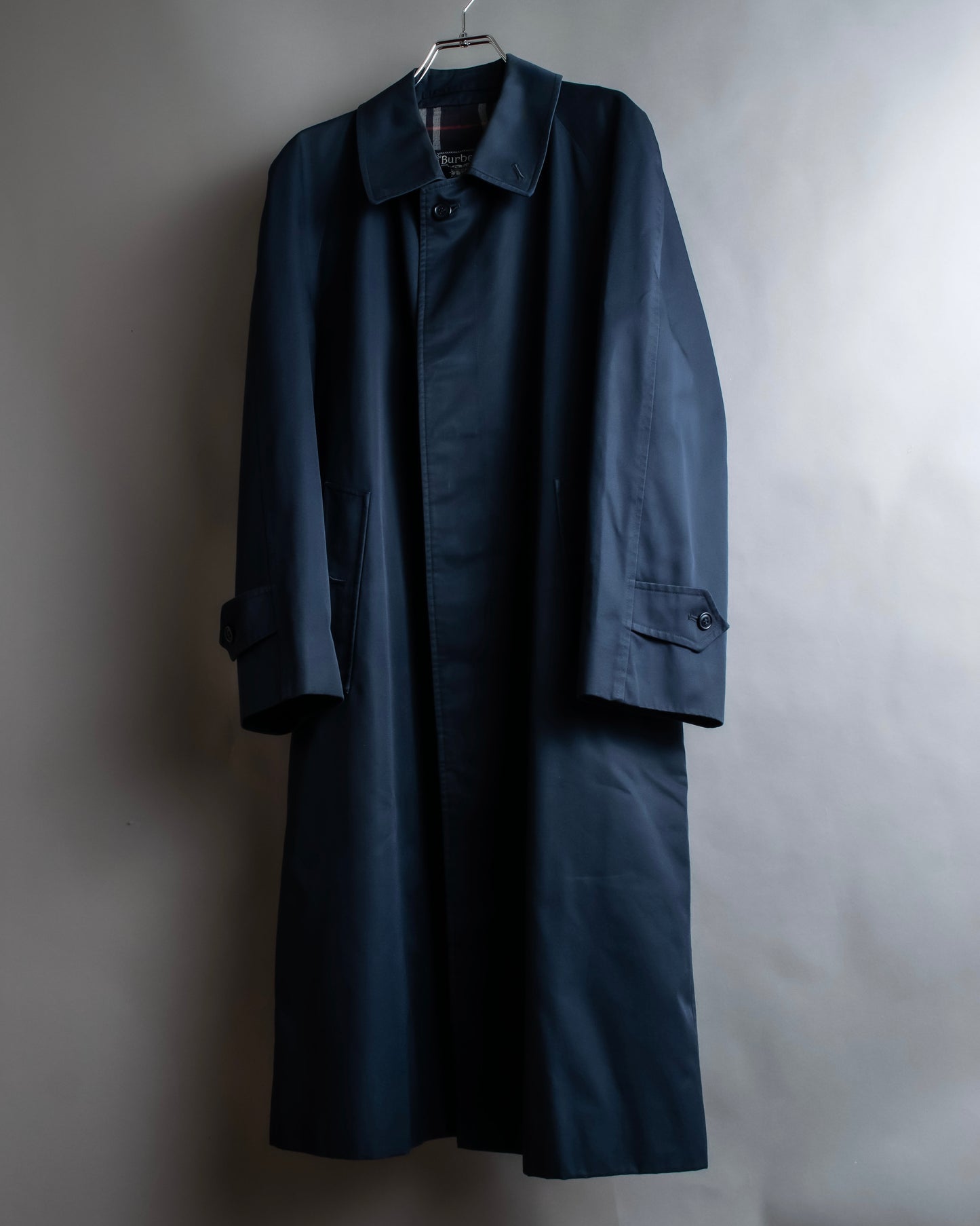 "BURBERRYS" Cotton polyester twill long length stand collar coat