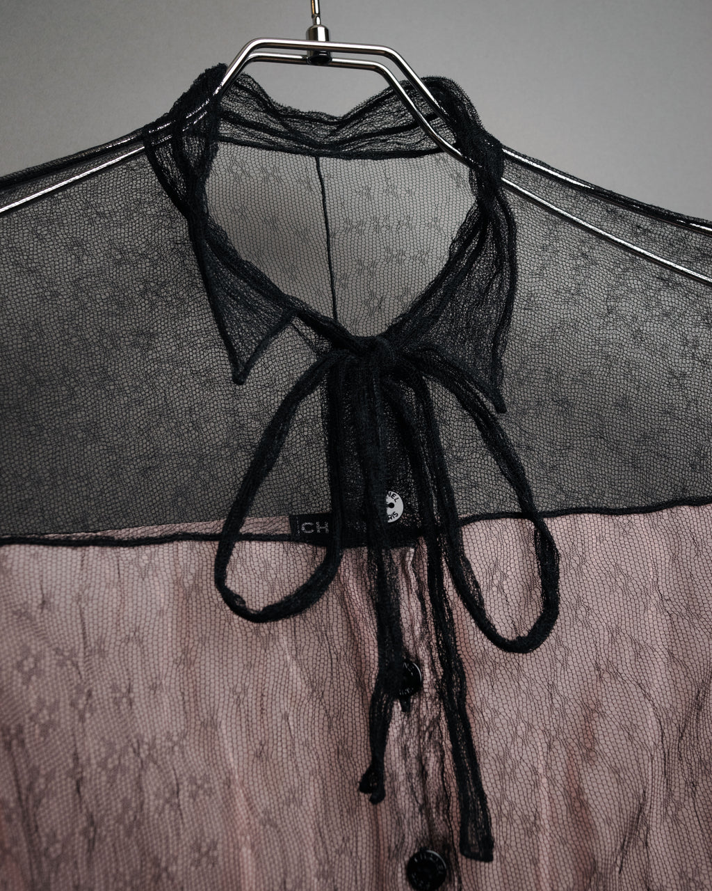 -SPECIAL- “CHANEL” 2014-2019 Sheer lace bow blouse