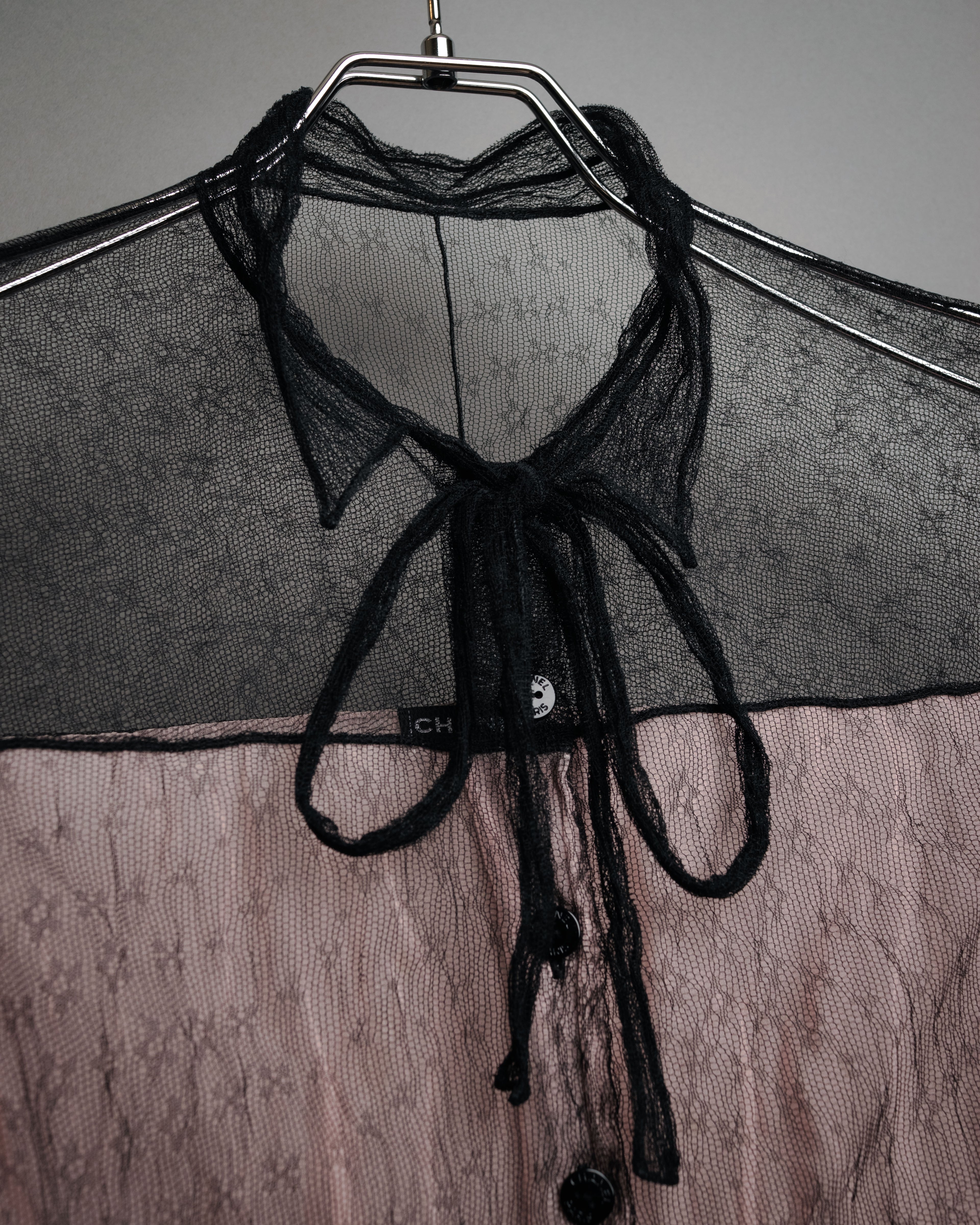 -SPECIAL- “CHANEL” 2014-2019 Sheer lace bow blouse