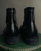 "MM6 Maison Margiela" 2010's Glossy leather side zip ankle boots
