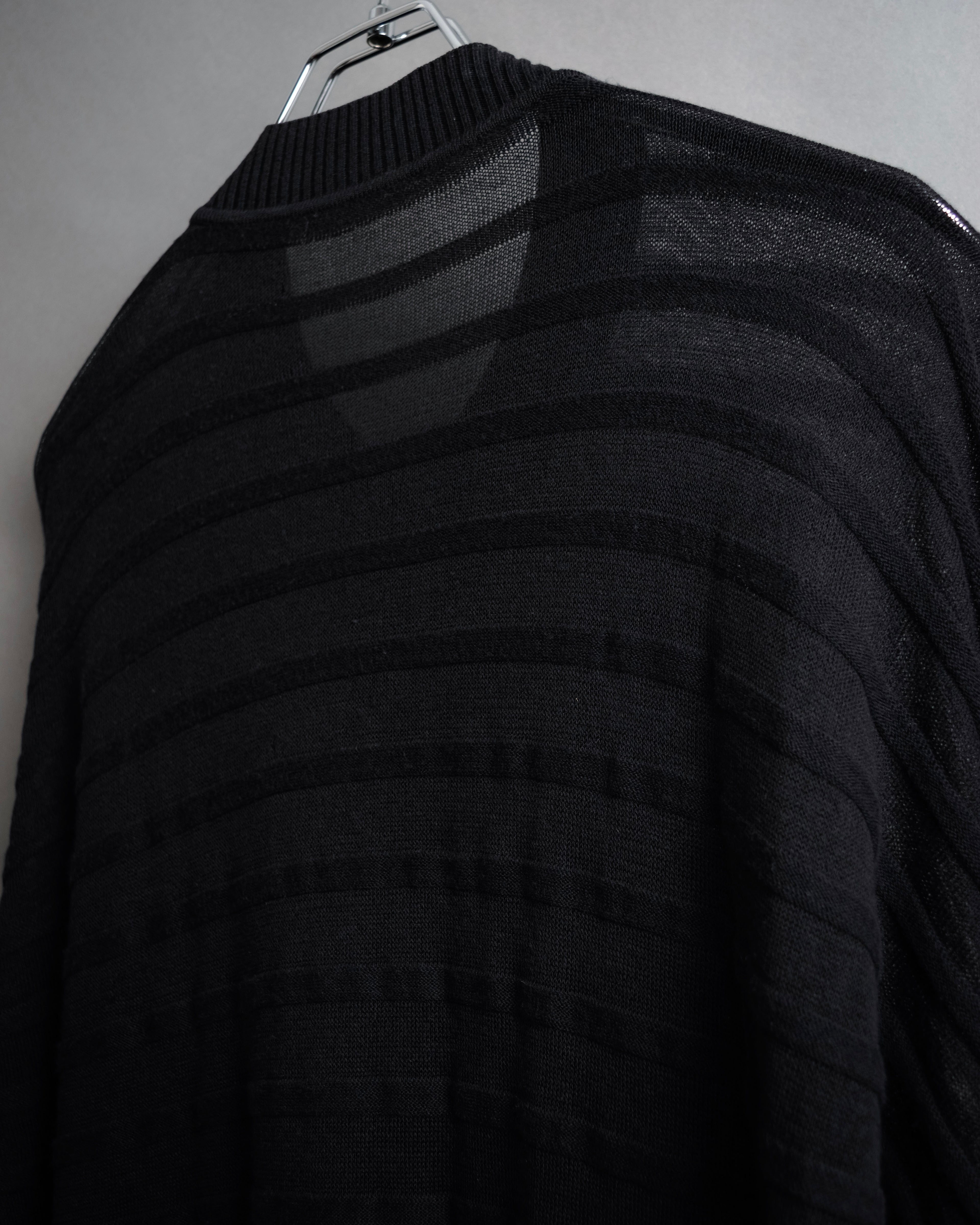 “Maison Martin Margiela” 2000’s Sheer shadow stripe long cardigan