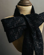 -SPECIAL- “CHANEL” 05Spring black tweed fringe necktie
