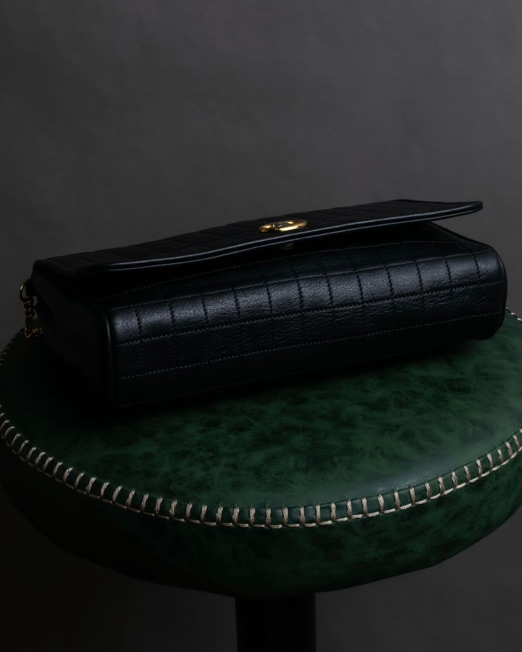 "CELINE" Triomphe logo quilted leather shoulder bag