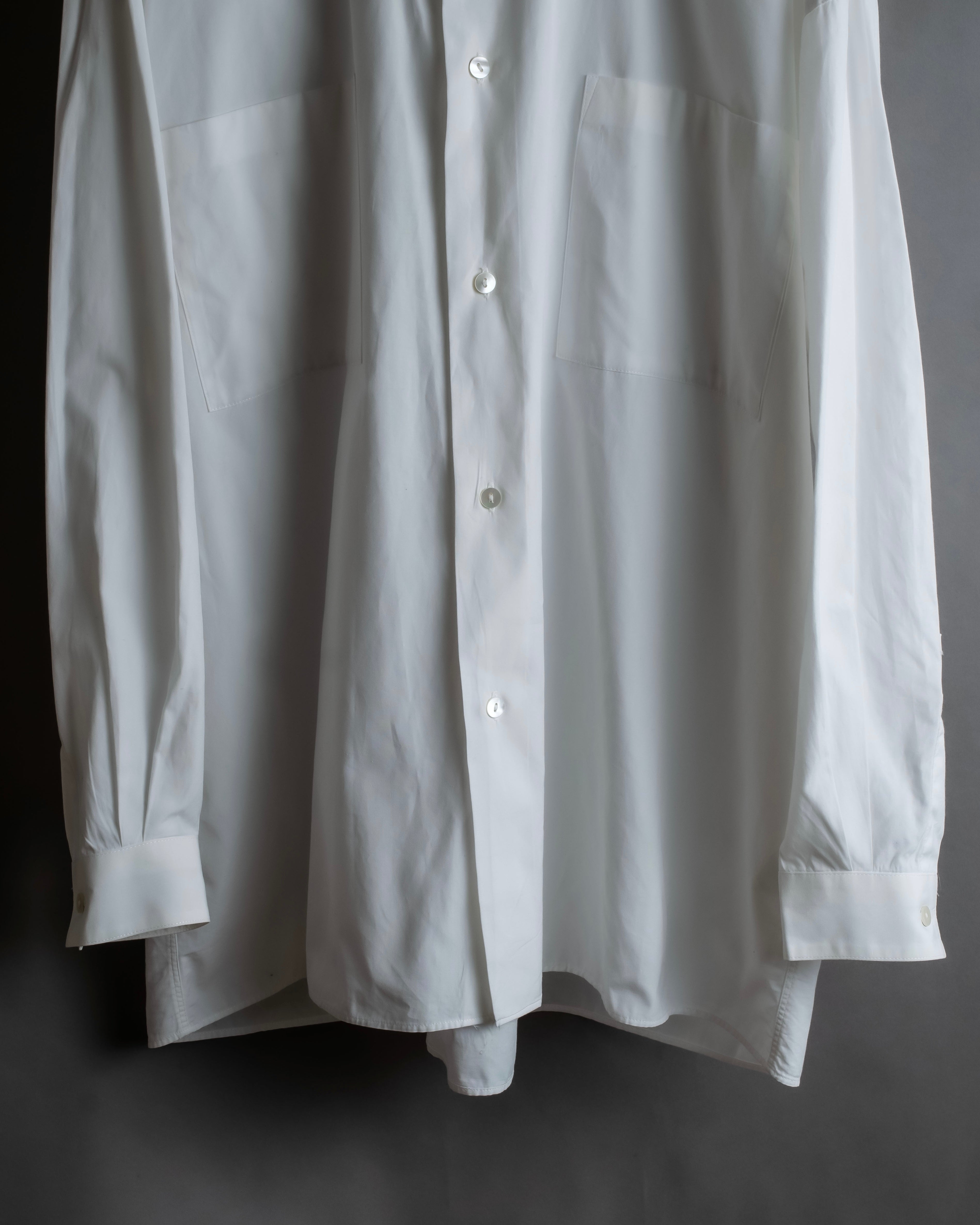 "JEAN PAUL GAULTIER" Cotton poplin stand-collar white shirt