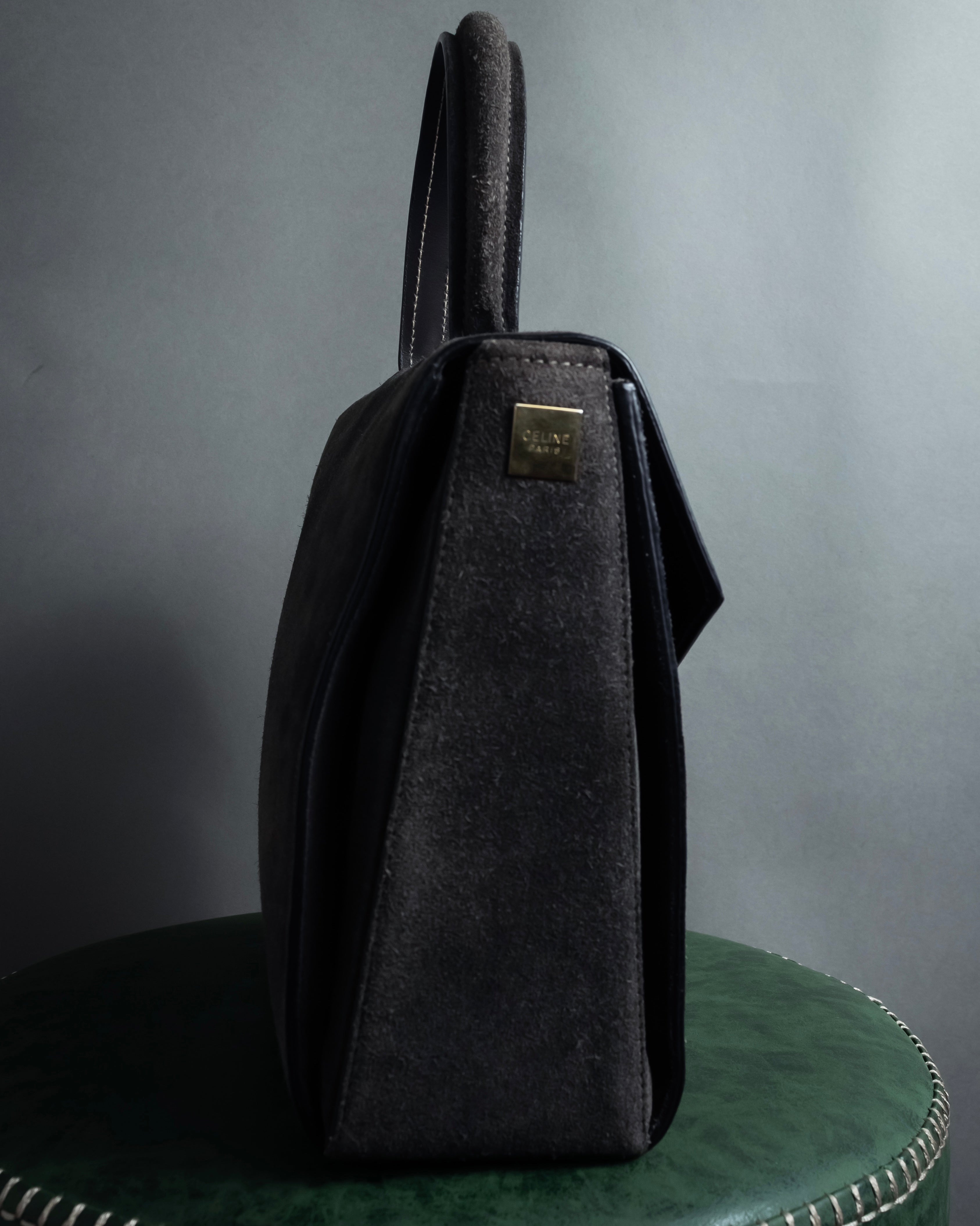 "CELINE" Losange design suede combination bag