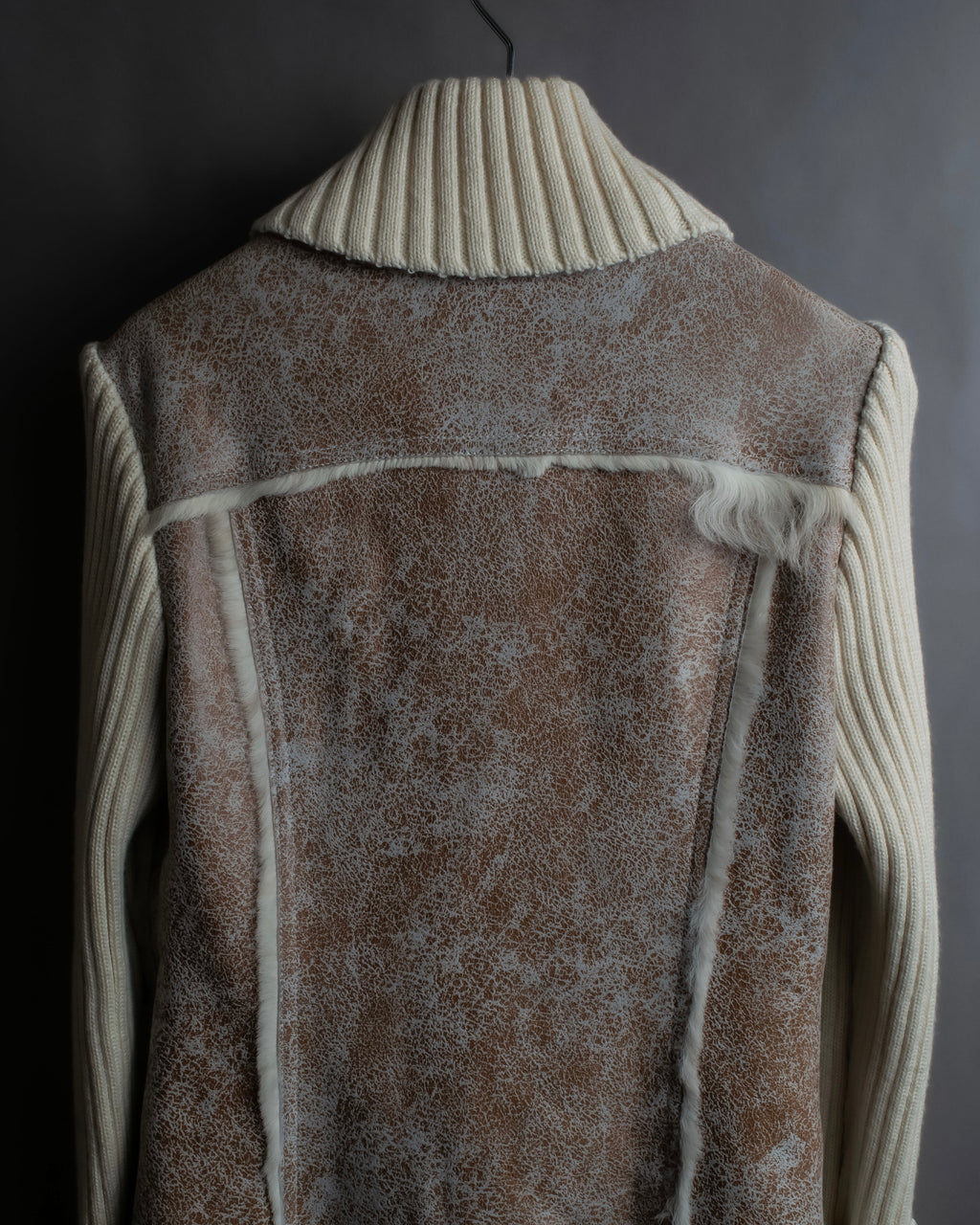 "Dolce &amp; Gabbana" Mouton &amp; knit combination design coat